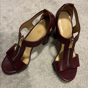 Michael Kors Burgundy Heeled Sandals